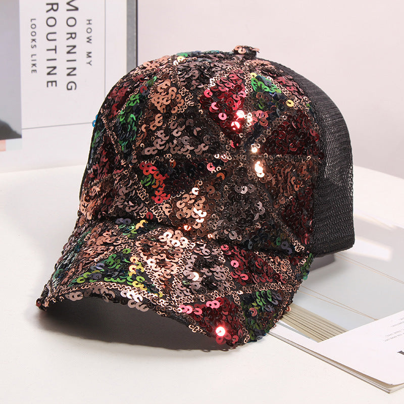 Wholesale Colorful Sequin Sequin Mesh Baseball Cap